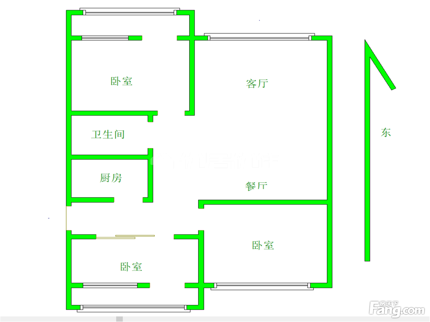 师大东区简单装修拎包入住三室一厅一卫