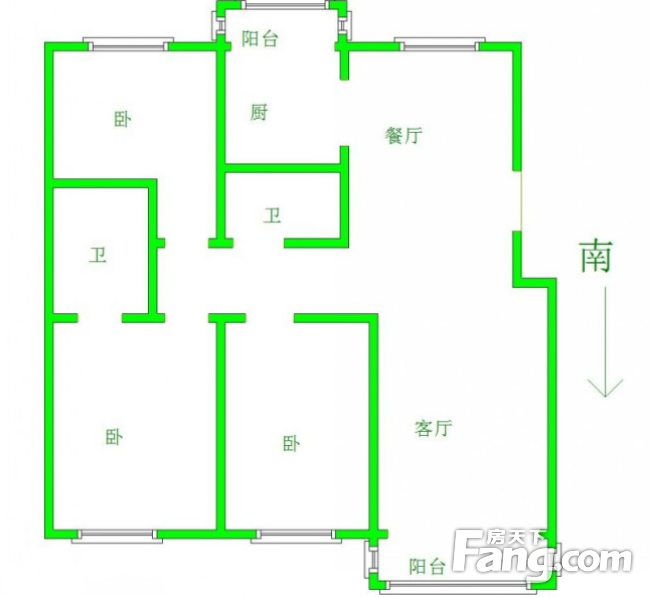 四季馨园|3室2厅2卫2阳台|143平米|南北|3层