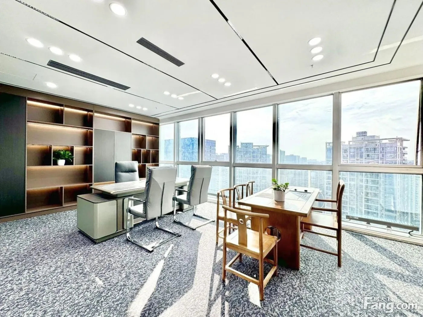 孵化园超甲丨现代轻奢风9隔间60工位丨品茗洽谈丨金融律所接待