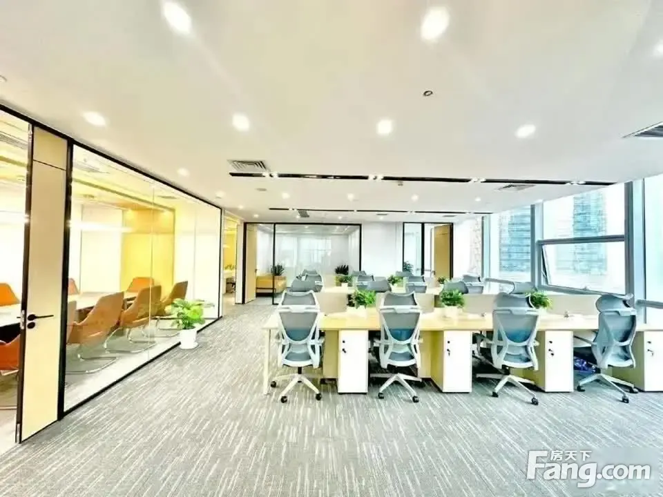 轻奢装修 天府广场256方丨采光通透4隔间丨30工位家具全带
