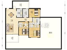 难得的三楼带150平大露台!棠棣之华坐北朝南4房送南向大露台