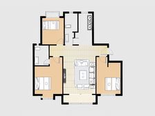 中铁诺德滨海花园B区 3室1厅 南 北