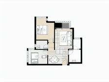 华融现代城 2室1厅 西