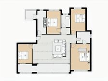 横厅设计,纯洋房社区,朝中庭 视野好