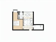 气象局地铁站一室一厅紧凑户型落地窗布局合理