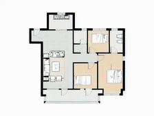 瑞玺公馆好楼层东打头三室两卫全明户型