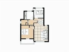 万科精装2房,带露台的情景洋房,边套采光好,随时看