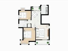 水云居通透两房,一南一北户型方正,绝美湖景