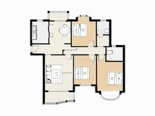 南北通透,凤凰楼层,小区中间位置,2梯3户,全明