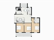 万达商圈边户三室朝南一室朝北配套实施齐全交通便利