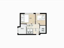 绿地同创大厦 1室1厅 北