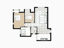 华融现代城 精装三房两卫 户型方正 朝中庭