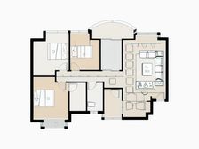 信义一号三加一房户型方正,位于长安镇政府 南北通透