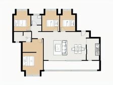 使用面积大,轻轨旁融创品质小区,通透采光视野好。