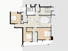 东、南、北三面采光、楼层好、位置佳、视野开阔、诚意