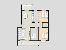 三室大通阳台,双气都在用,采光好无遮挡