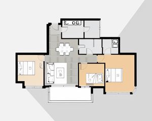锦城峰荟荟瑞阁 3室1厅 东南