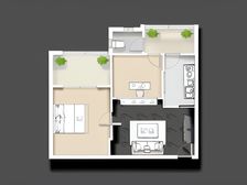 中道街88号院 2室1厅 东北