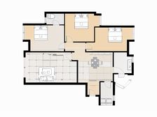 世龙广场 3室1厅 西北