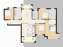 万达城E区大平层,格局好视野开阔,房东急售