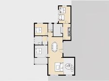 坐在沙发上朝南看江景,大落地窗奶油风精装拎包入住