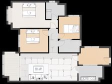 东莞港海景小区 恒大高层南向三房 全屋整装含家私家电