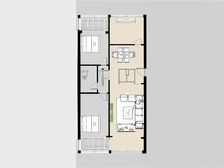 瑞德摩尔 兰新太平洋大H户型,两室两厅 南北通透