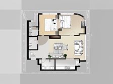 星湖公馆开发商统一装两房,户型方正,大开间,外有4平米储物间
