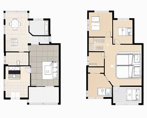 此房跃层空间大 南北互通,空气流畅