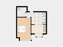 美航花园 1室1厅 南