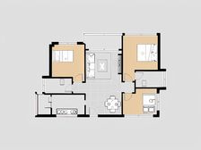 丽日名都精装修三房,户型方正,配套完善。