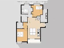 大三房,每个房间采光很好,客厅宽敞