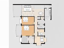 格局方正 实用率高 少税 此户型五房两厅三卫