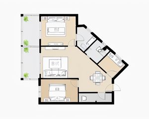 金海岸公寓3室1厅东南