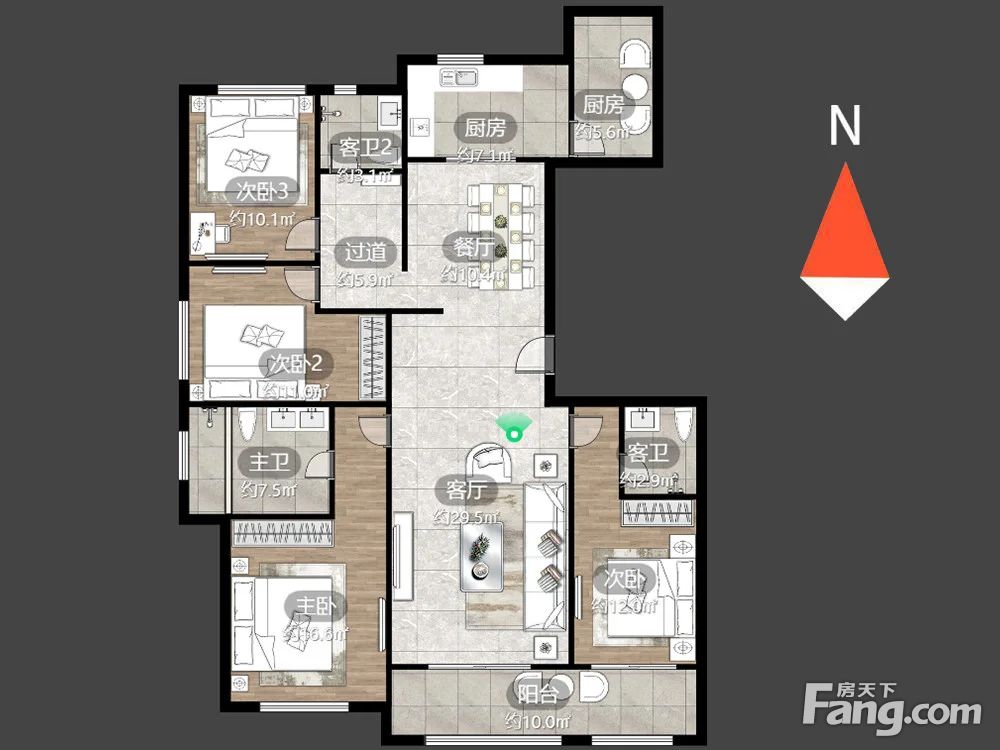  Apartment layout diagram