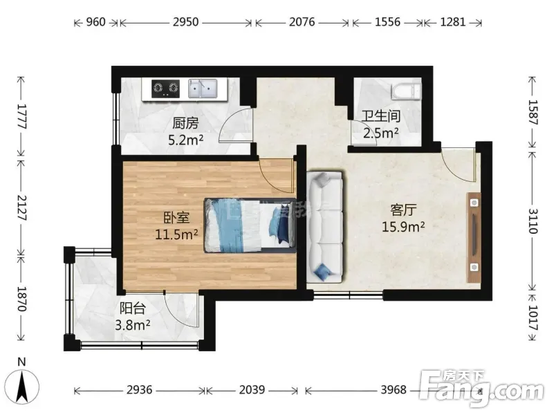 望京望京西园一区1室1厅