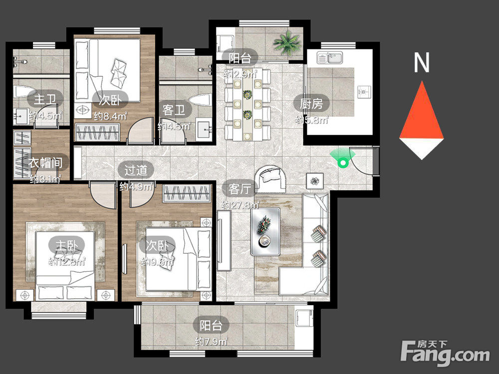  Apartment layout diagram