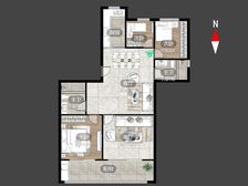 低总价!新城璞樾和山 3室毛坯中上层采光好 双阳台有钥匙
