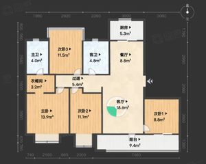海尔产城创翡翠东方4室2厅2卫南朝向370.0万元/套出售