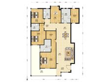 风格城事:中庭位置,60多平方L型大阳台,自住家装