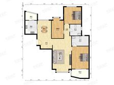 中山公园高区景观房,不沿马路南北通全明AB两套打通出售