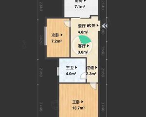 君睿名苑2室2厅1卫南朝向90.0万元/套出售