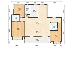 正南建发美的·珺和府3室2厅精装修