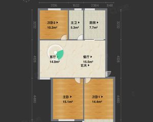 孝思房小区3室2厅1卫南朝向99.0万元/套出售
