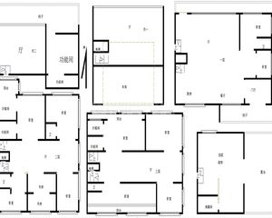 中海别墅房本面积323平地上三层 地下一层