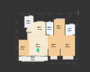春江郦城4室2厅2卫南北朝向165.0万元/套出售