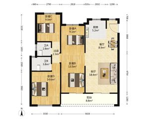瓯海区府旁,万科新都会,4室2厅2卫