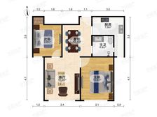 采光充足,大两房,小区中心位置,主卧朝南