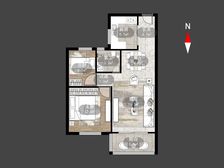 梅亭佳园 2室2厅 毛坯