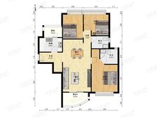 瑞虹新城花园小区人车分流,高区景观房南北通三居室,周边繁华热